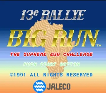 Jaleco Rally Big Run - The Supreme 4WD Challenge (Japan) screen shot title